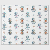 Schattigee Robot Kinder Robotic Cadeaupapier (Vlak)