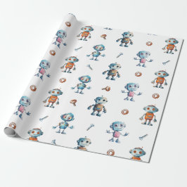 Schattigee Robot Kinder Robotic Cadeaupapier