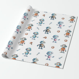 Schattigee Robot Kinder Robotic Cadeaupapier