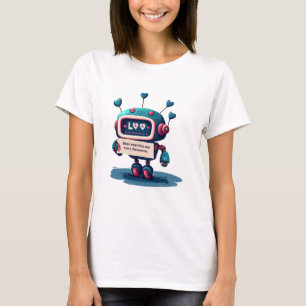 Schattigee Robot knuffel me T-shirt met harten, pl