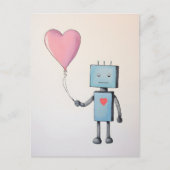 Schattigee robot met hartballon Poster Briefkaart (Voorkant)