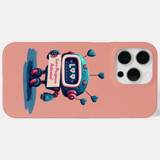 Schattigee Robot met liefde geactiveerd Bericht iP Case-Mate iPhone Case (Achterkant (horizontaal))