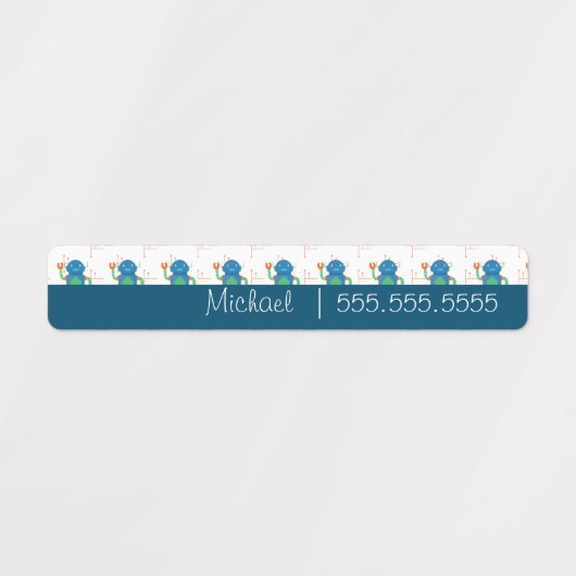 Schattigee Robot School Class Lunch Naam Nummer La Labels (Design 1)