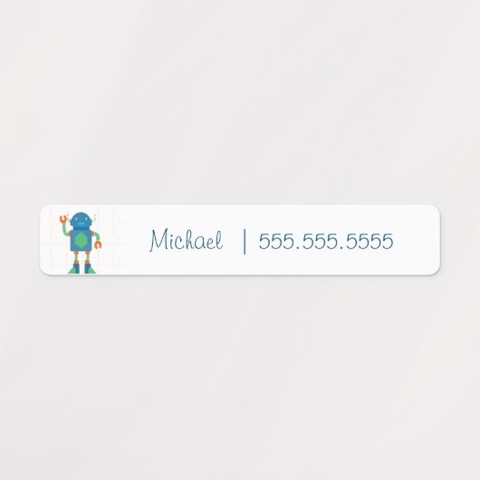 Schattigee Robot School Class Lunch Naam Nummer La Labels (Design 2)