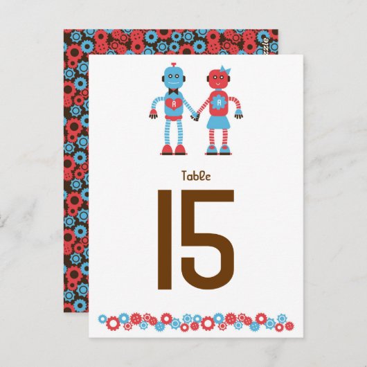 Schattigee Robot Thema Bruiloft Briefkaart (Voorkant / Achterkant)