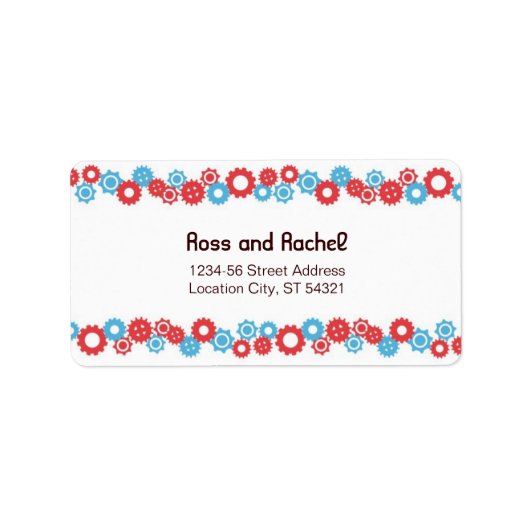 Schattigee Robot Thema Bruiloft Etiket (Voorkant)