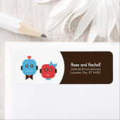 Schattigee Robot Thema Bruiloft Etiket (Insitu)