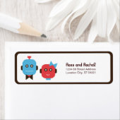 Schattigee Robot Thema Bruiloft Etiket (Insitu)