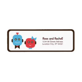 Schattigee Robot Thema Bruiloft Etiket