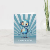 Schattigee Robot Thema Verjaardag Dank u Bedankkaart (Voorkant)