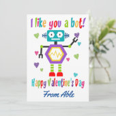 Schattigee Robot Valentijnsdag Classroom Feestdagenkaart (Staand voorkant)