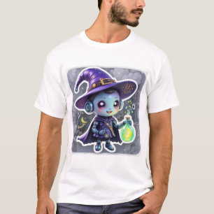 Schattigee Robot Witch Halloween T-Shirt – Kawaii