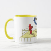 Schattigee Robot Wrestling Cartoon Mok (Links)