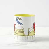 Schattigee Robot Wrestling Cartoon Mok (Midden)