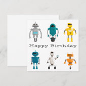 Schattigee Robots Droids Happy Birthday Feestdagenkaart (Voorkant / Achterkant)