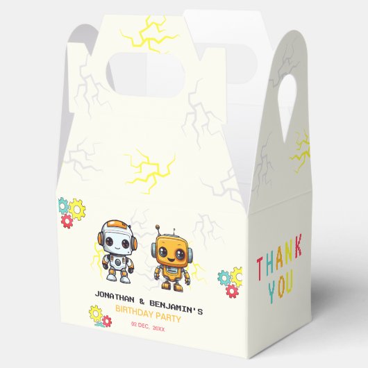 Schattigee Robots Jongens Samen Verjaardag Bedankdoosjes (Geopend)