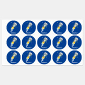 Schattigee robotvlucht in de ruimte cartoon gepers labels (Vel)