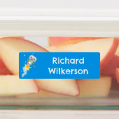 Schattigee robotvlucht in de ruimte cartoon gepers labels (Aangebracht)