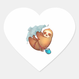 Schattigee Rock klimmen luiaard Hart Sticker