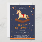 Schattigee Rocking Horse Baby shower Uitnodiging (Voorkant)