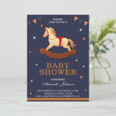 Schattigee Rocking Horse Baby shower Uitnodiging (Staand voorkant)