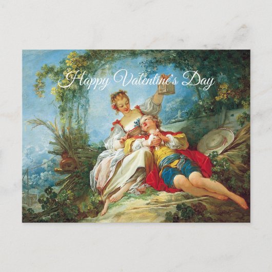 Schattigee Rococo Happy Lovers Valentijnsdag Briefkaart (Voorkant)