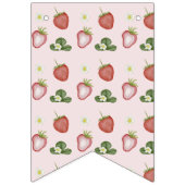 Schattigee rode aardbei meisje 1e verjaardagsfeest vlaggetjes (Eerste vlag)