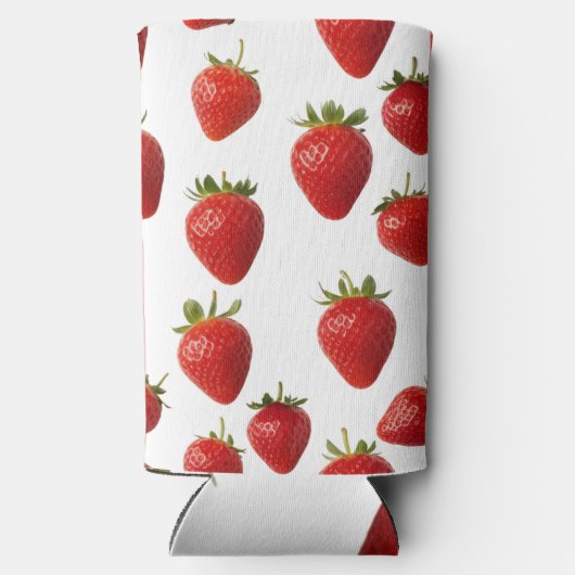 Schattigee Rode Aardbei Vers Fruit Fun Monogrammed Seltzer Blikjeskoeler (Achterkant)