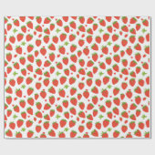 Schattigee rode aardbeien en harten patroon cadeaupapier (Vlak)