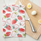 Schattigee rode aardbeien groene bladeren theedoek (Quarter Fold)