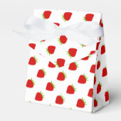 Schattigee rode aardbeienpatroontent Favor Box Bedankdoosjes (Voorkant Zijde)