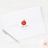 Schattigee rode appel dank je leraar ronde sticker (Envelop)