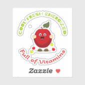 Schattigee rode appel sticker (Vel)