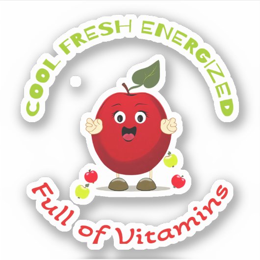 Schattigee rode appel sticker (Voorkant)