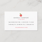 Schattigee Rode Apple Pattern Teacher, Tutor Leren Visitekaartje (Voorkant)