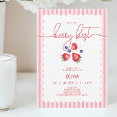 Schattigee rode baby meisje bessen eerste 1e verja kaart