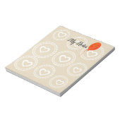 Schattigee rode ballon en harten Notitieblok (Linkerzijde)