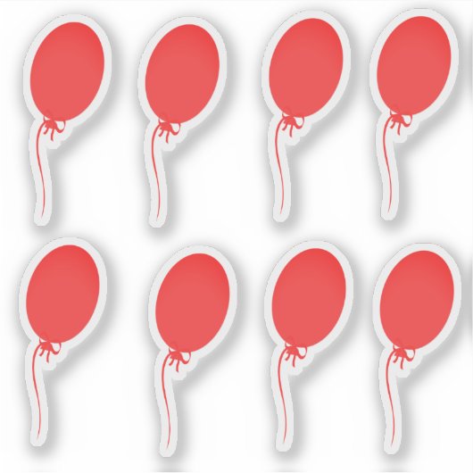 Schattigee rode ballon sticker (Voorkant)