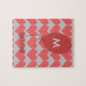 Schattigee rode ballonharten legpuzzel (Horizontaal)