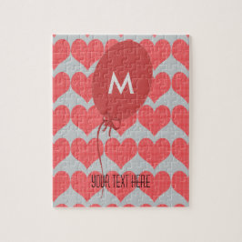 Schattigee rode ballonharten legpuzzel