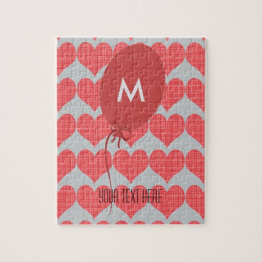 Schattigee rode ballonharten legpuzzel (Verticaal)