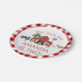 Schattigee Rode Barnyard Boerderij Dier 2e Verjaar Papieren Bordje (Gekanteld)