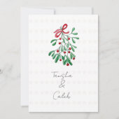 Schattigee rode bessen maretak feestdagenkaart (Voorkant)