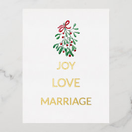 Schattigee rode bessen Mistletoe Joy Love Marriage Folie Feestdagen Briefkaart