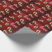 Schattigee Rode Bloemen & Roze Harten Valentijnsda Cadeaupapier (Hoek)