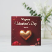 Schattigee Rode Bloemen & Roze Harten Valentijnsda Save The Date (Staand voorkant)