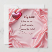 Schattigee Rode Bloemen & Roze Harten Valentijnsda Save The Date (Achterkant)