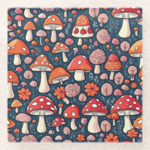 Schattigee rode bloemenpaddenstoelen in groen deco