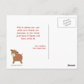 Schattigee rode boerderijdieren jongen's dank je b briefkaart (Achterkant)