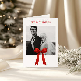 Schattigee rode boog foto vrolijk kerstfeest feestdagen kaart